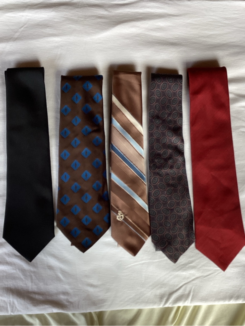 Mix 5 tie  Set in Black, Brown, Tan, Gray, Red